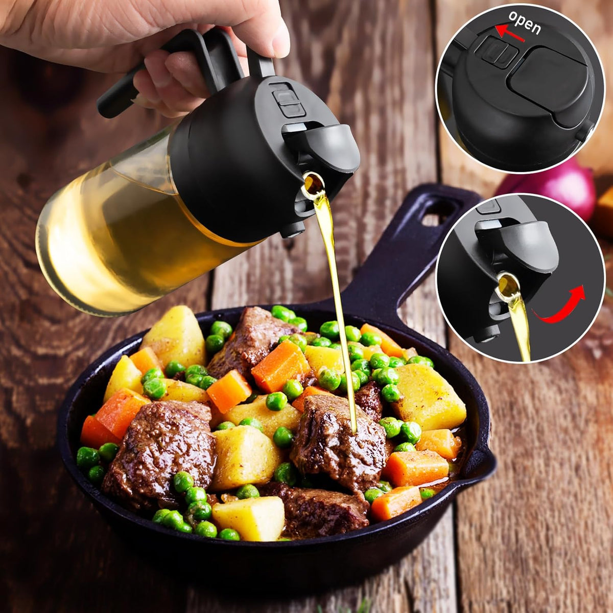 sprayable olive oil holder.