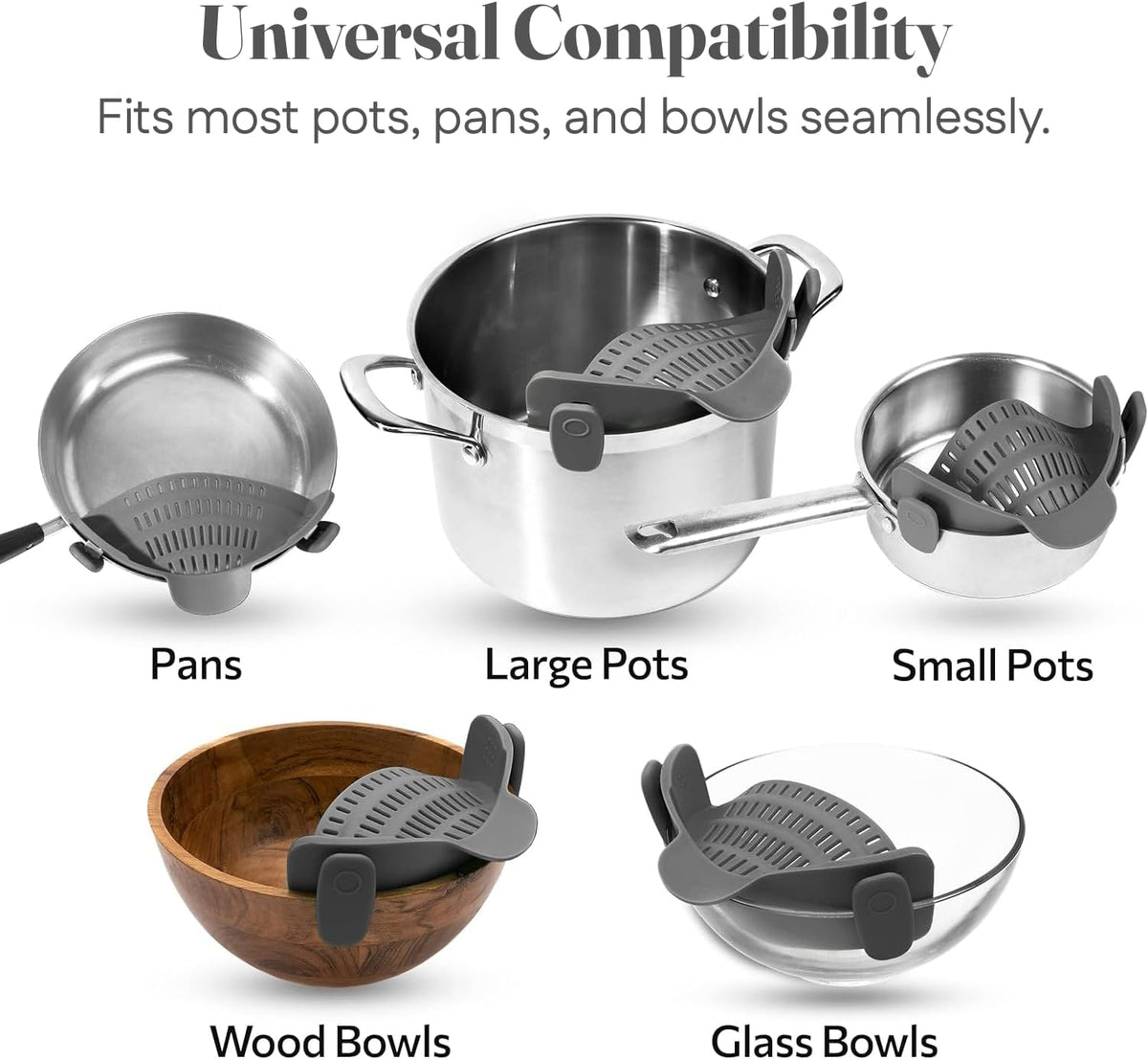 attachable strainer for pots